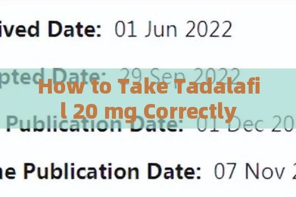 How to Take Tadalafil 20 mg Correctly