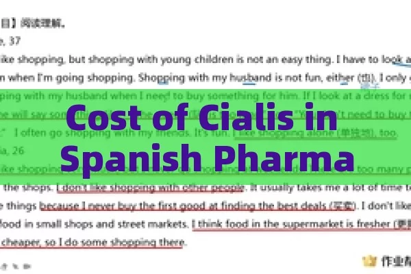 Cost of Cialis in Spanish Pharmacies